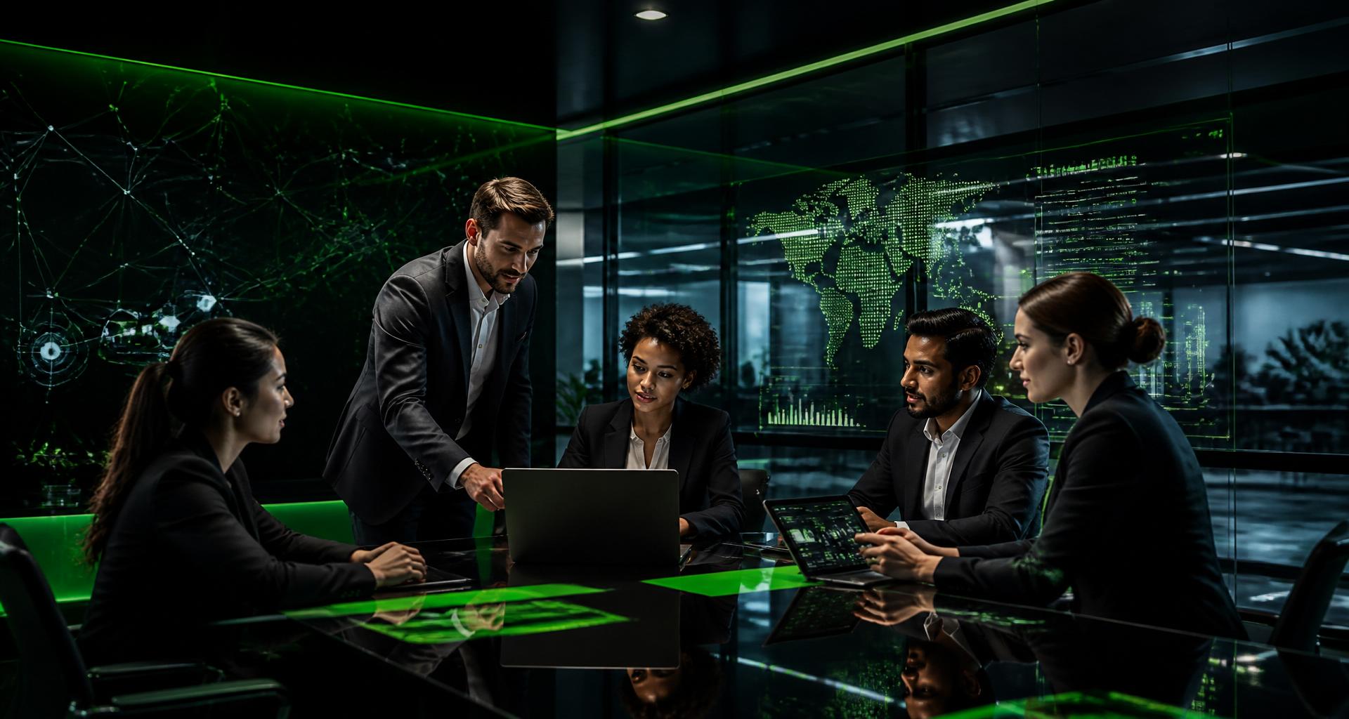 Equipe MOVVA colaborando em ambiente corporativo moderno